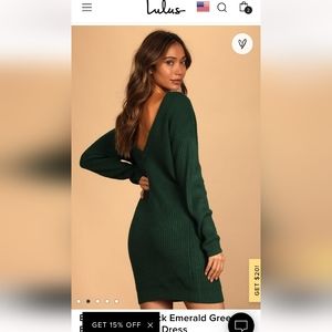 Emerald green sweater dress Lulus Medium